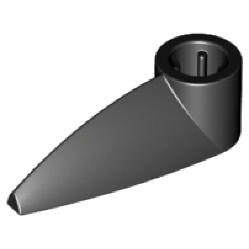 Bionicle 1x3 tand met as gat Black